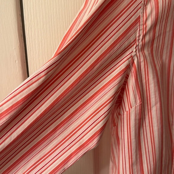 Chicos longsleevee pink white ane red striped button down blouse size 3 - Picture 5 of 9